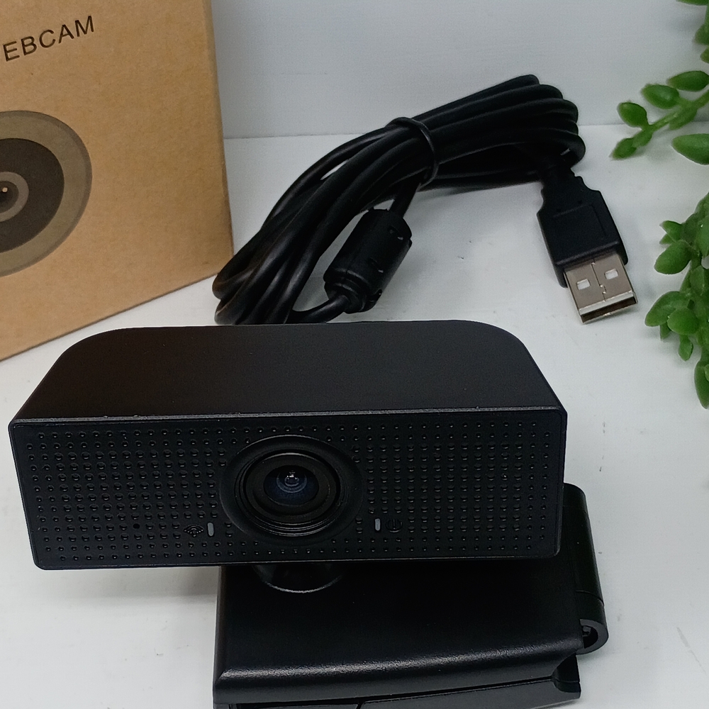 Black USB Webcam - Compact Plug-and-Play Camera